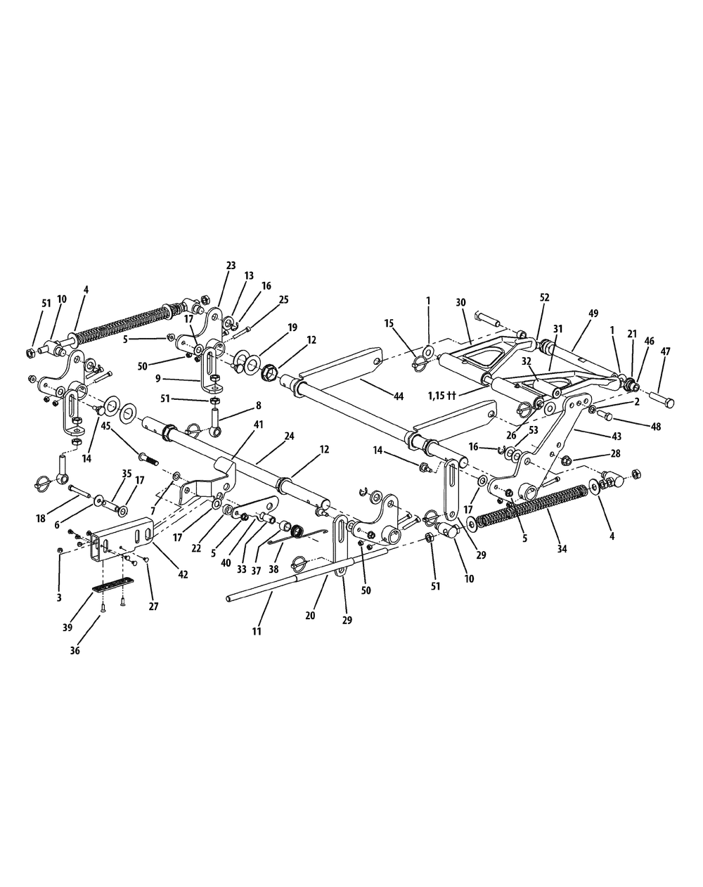 Lift Assembly Diagram and Parts List for M60-KW (53AI8CT6050-31HP-OHV)(2010) Cub Cadet Lawn Tractor
